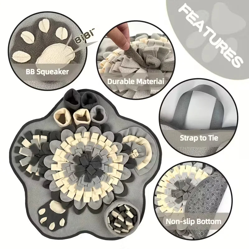 Interactive Dog Snuffle Mat – Slow Feeder & Foraging Toy