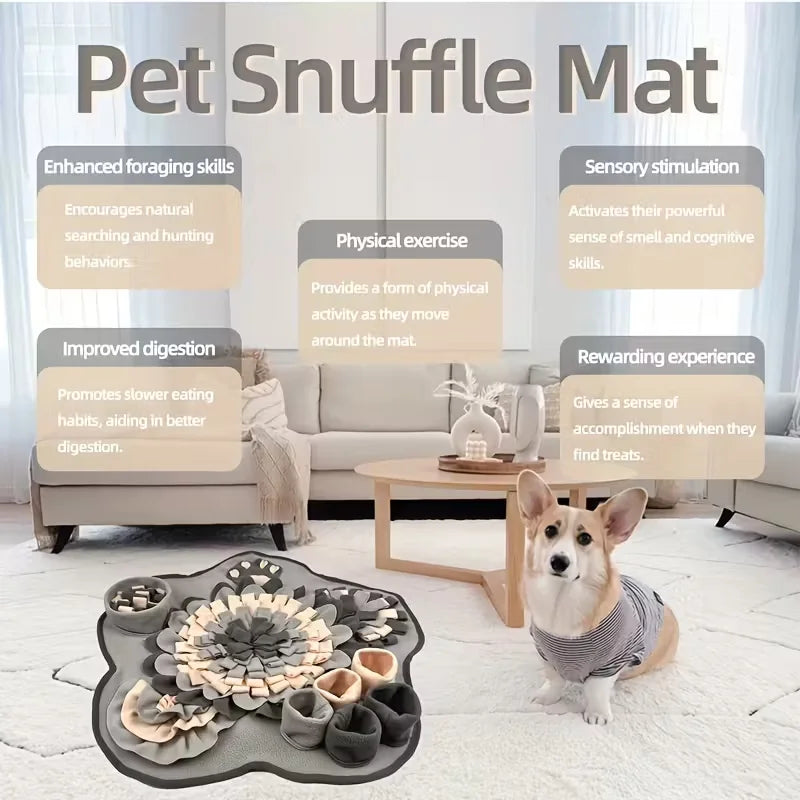 Interactive Dog Snuffle Mat – Slow Feeder & Foraging Toy