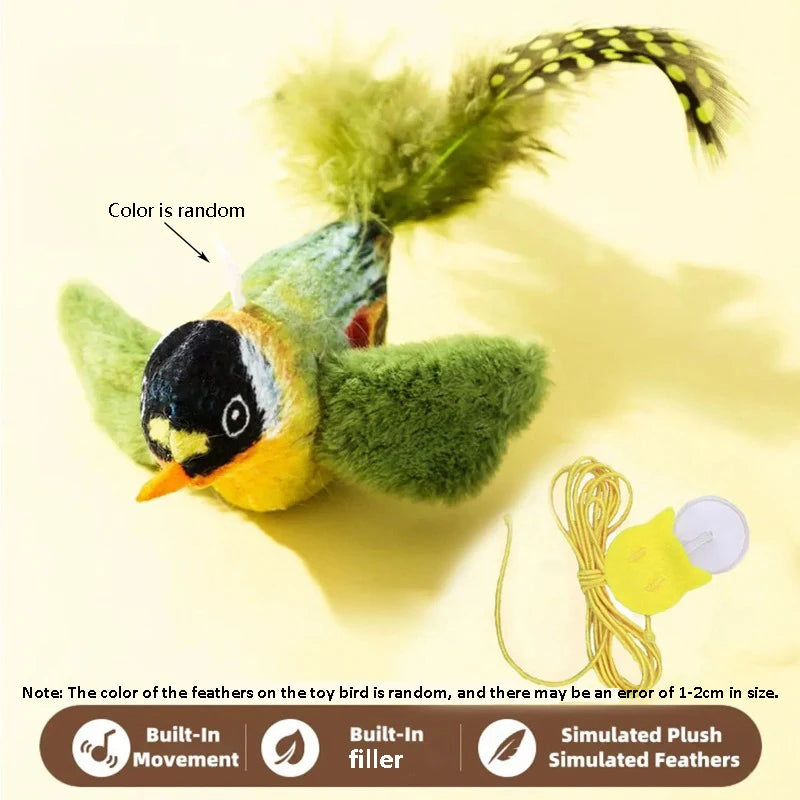 Sound-Activated Bird Cat Toy – Elastic Hanging Play Toy