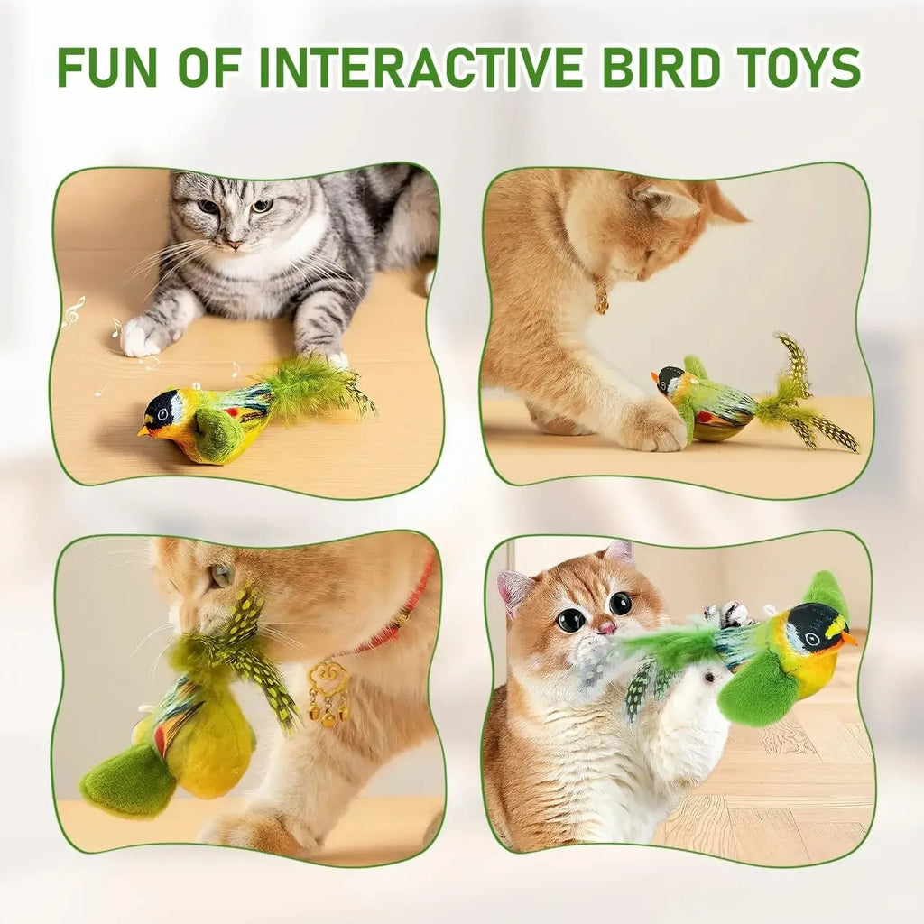 Sound-Activated Bird Cat Toy – Elastic Hanging Play Toy