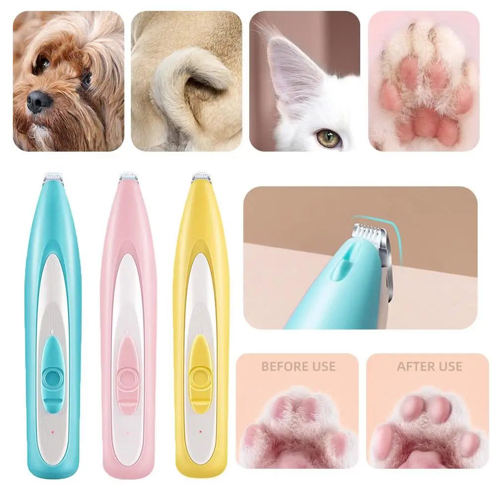 Low-Noise Pet Paw Trimmer with LED Light