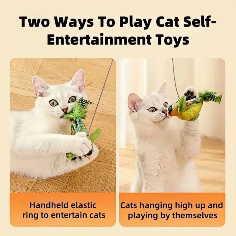 Sound-Activated Bird Cat Toy – Elastic Hanging Play Toy