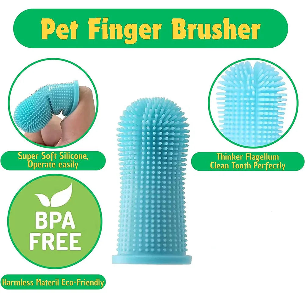 Soft Silicone Finger Toothbrush for Dogs & Cats
